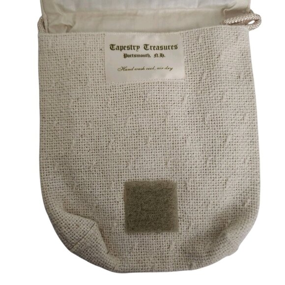 Tapestry Cat Design Cross Over mini Purse Beige Light Weight - Picture 5 of 8